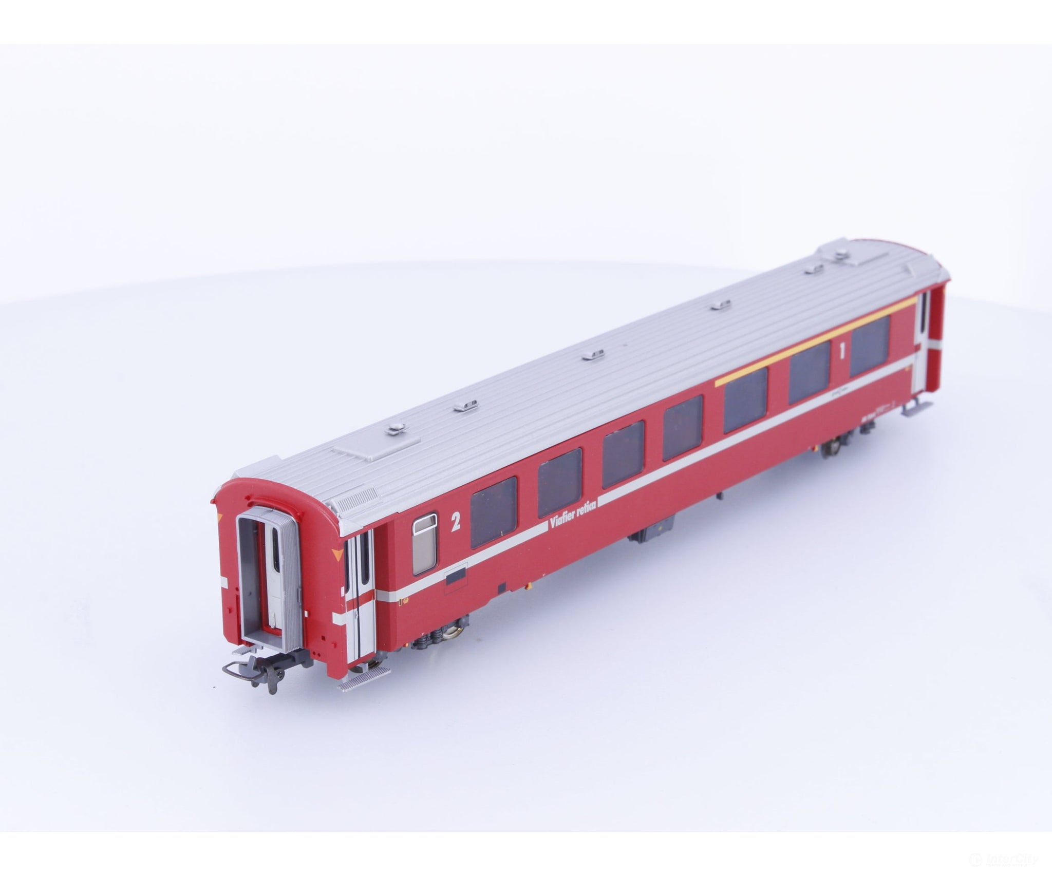 Bemo 3241164 HOm RhB 1st/2nd Class Passenger Car EW II rot fur NEVA Pendelzug AB1564 - European Passenger Cars