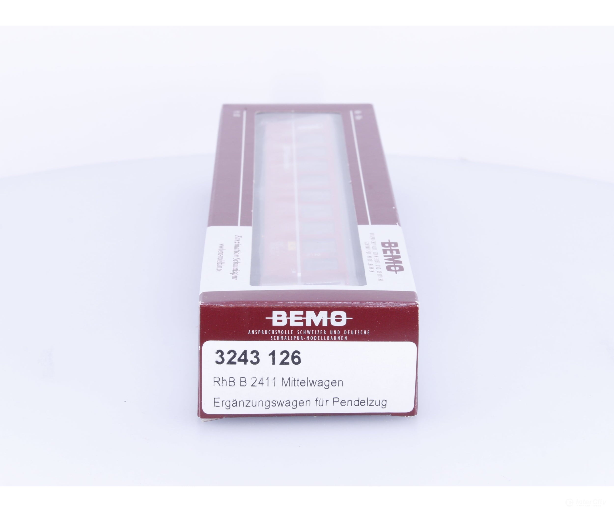 Bemo 3243126 HOm RhB 2nd Class Add-on Passenger Car B2411 - European Passenger Cars