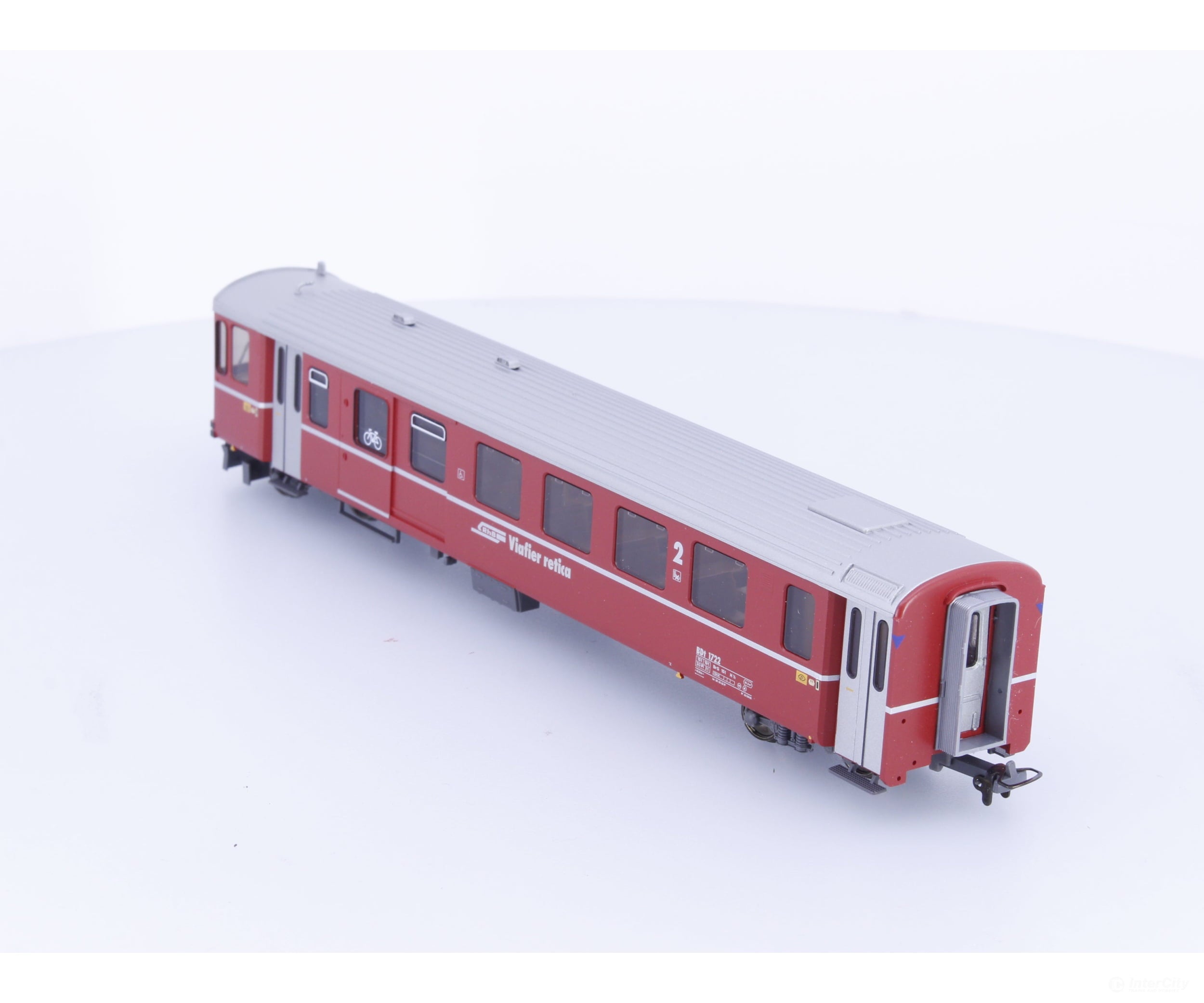Bemo 3287132 HOm RhB 2nd Class Cab Control Passenger Car BDt1722 - European Passenger Cars