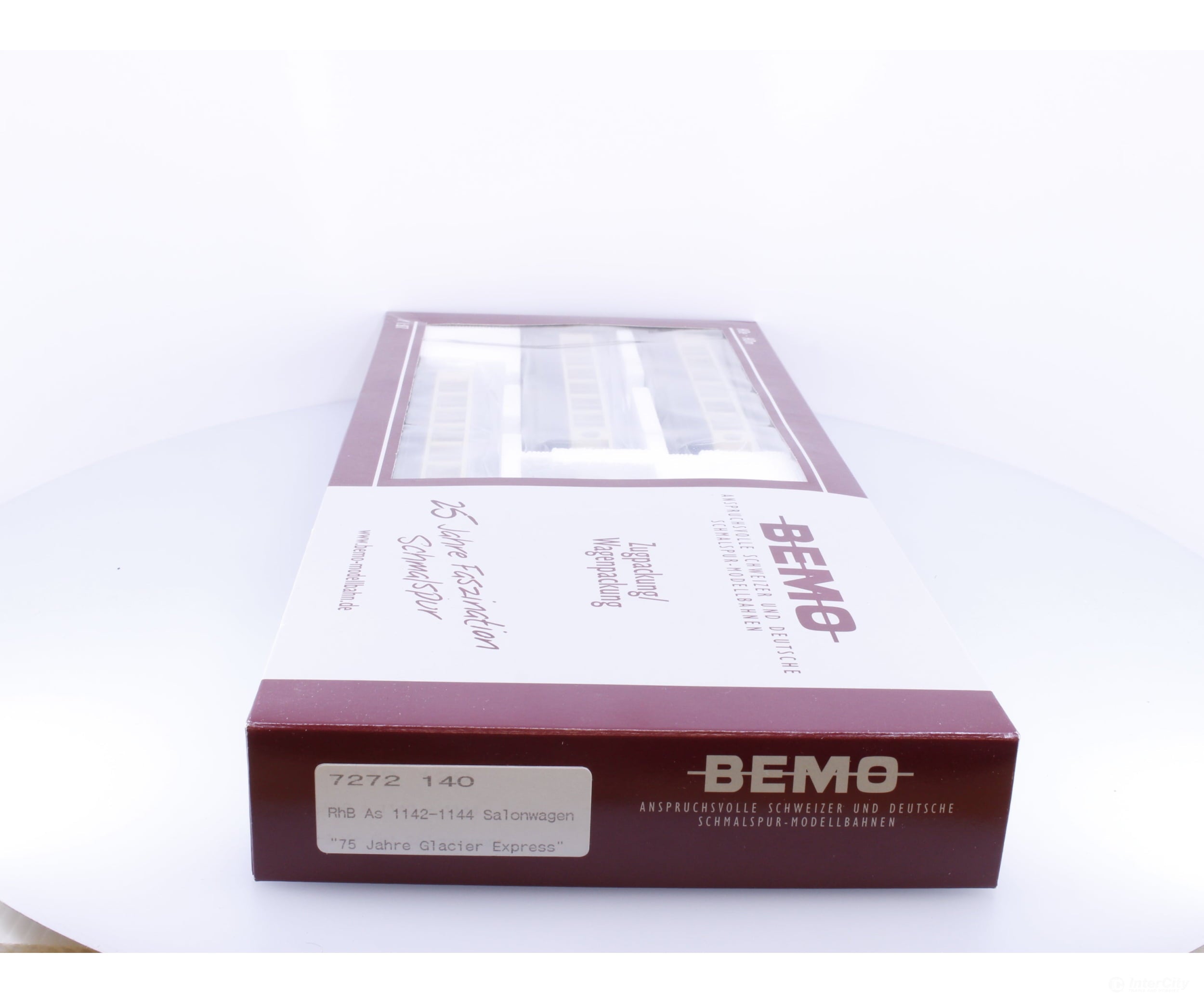 Bemo 7272140 HOm RhB Glacier Express 75th Anniversary 4 Passenger Car Set 1141 1142 1143 1144 - European Passenger Cars