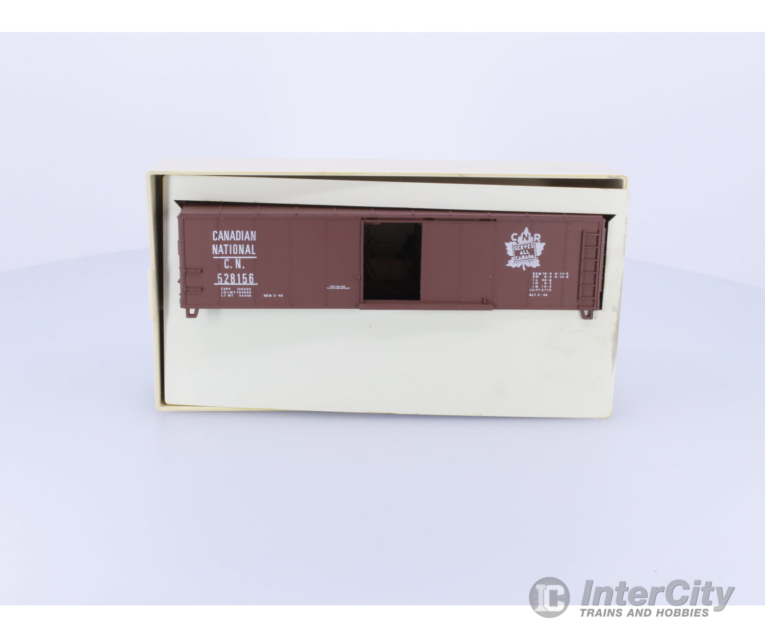 Bevbel X-29 HO Boxcar Single Door Canadian National (CN) 528156 Freight Cars