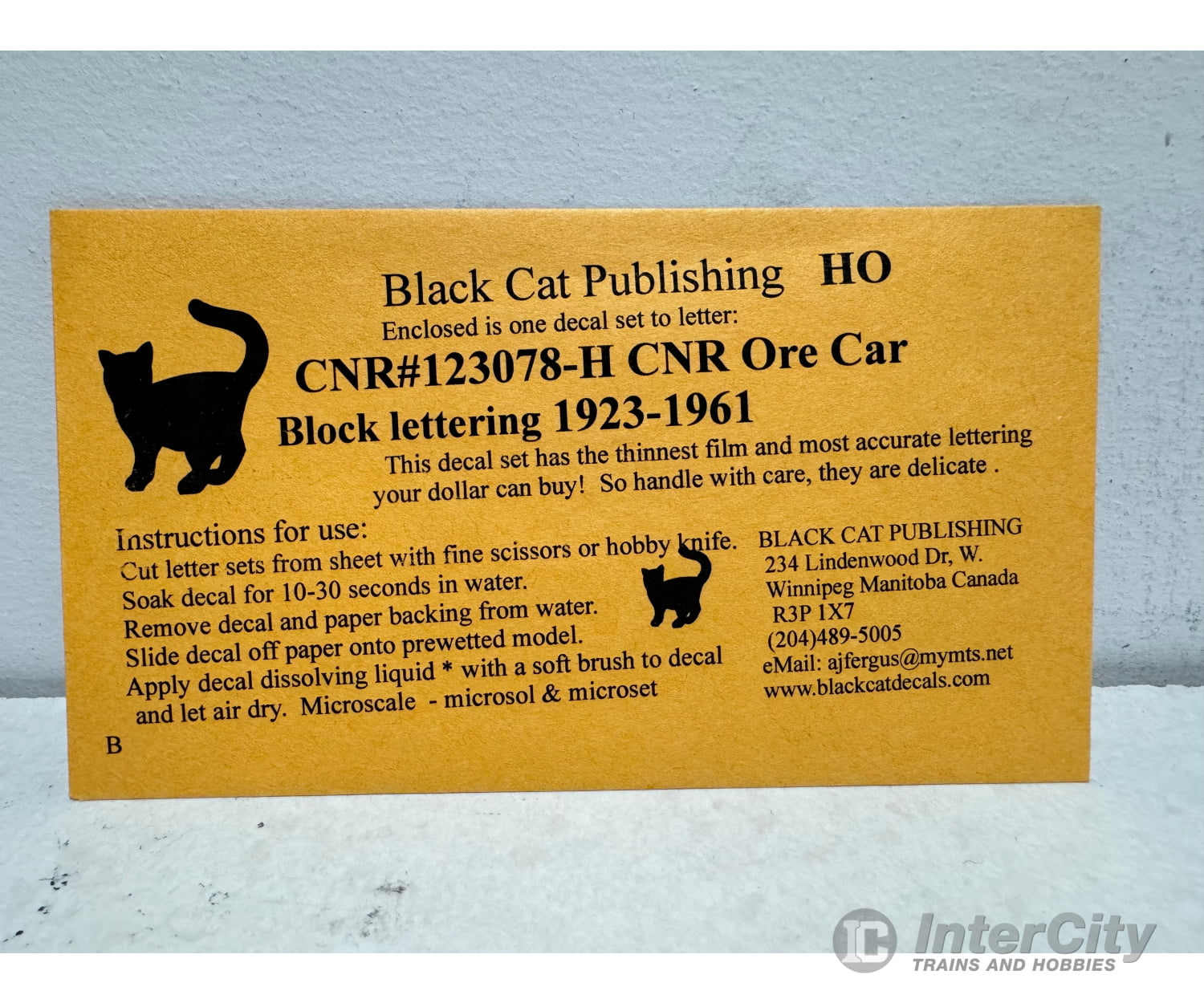 Black Cat Decals Cnr123078-H Ho Cnr Ore Car Block Scheme