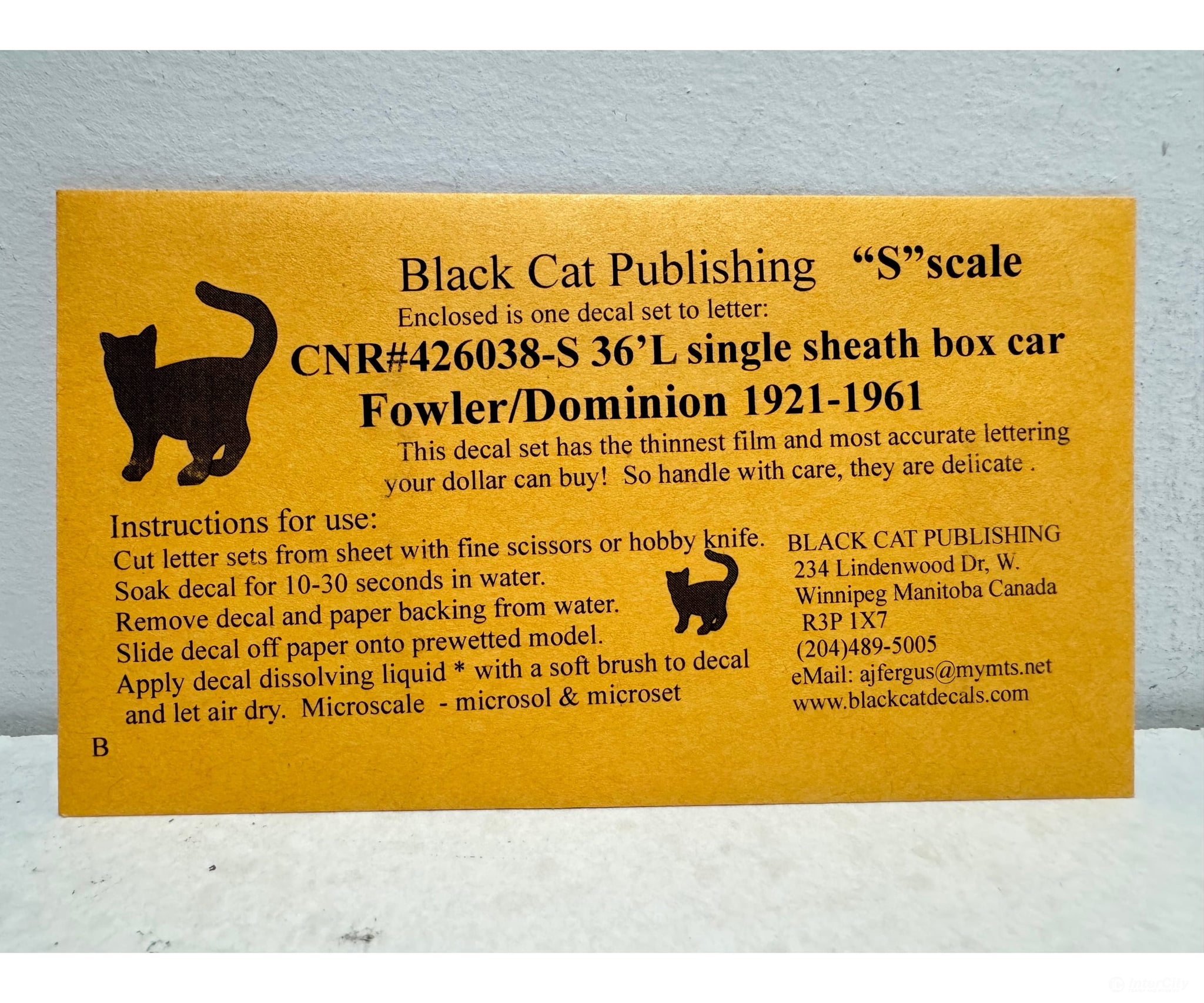 Black Cat Decals Cnr426038-S S Cnr 36 Ft. Single Sheath Dominion Box Car