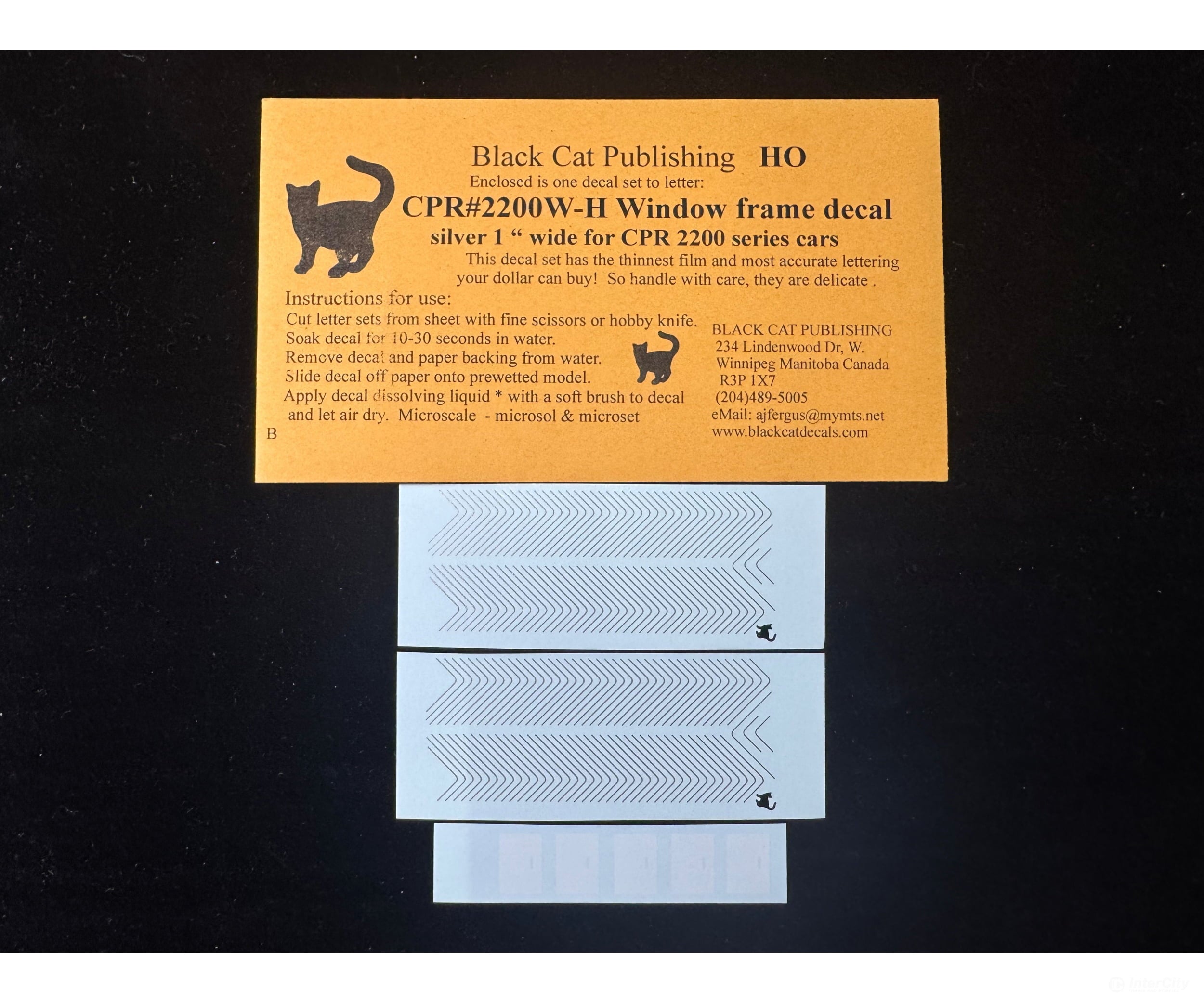 Black Cat Decals CPR2200W-H HO Window Frames Decal Silver 1’’ Wide - Decals