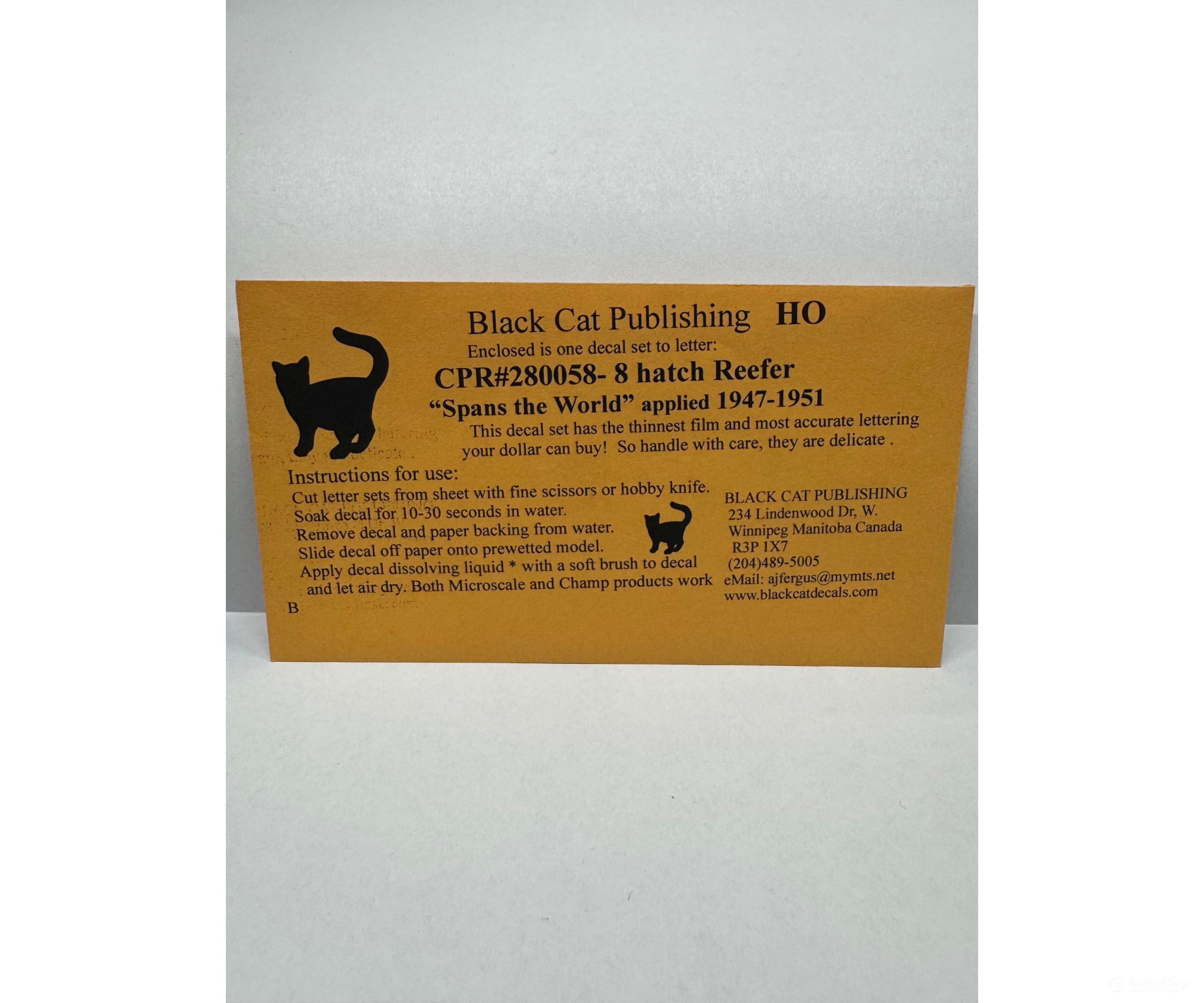 Black Cat Decals Cpr280058H Ho 8 Hatch Reefer Spans The World 1947-1951