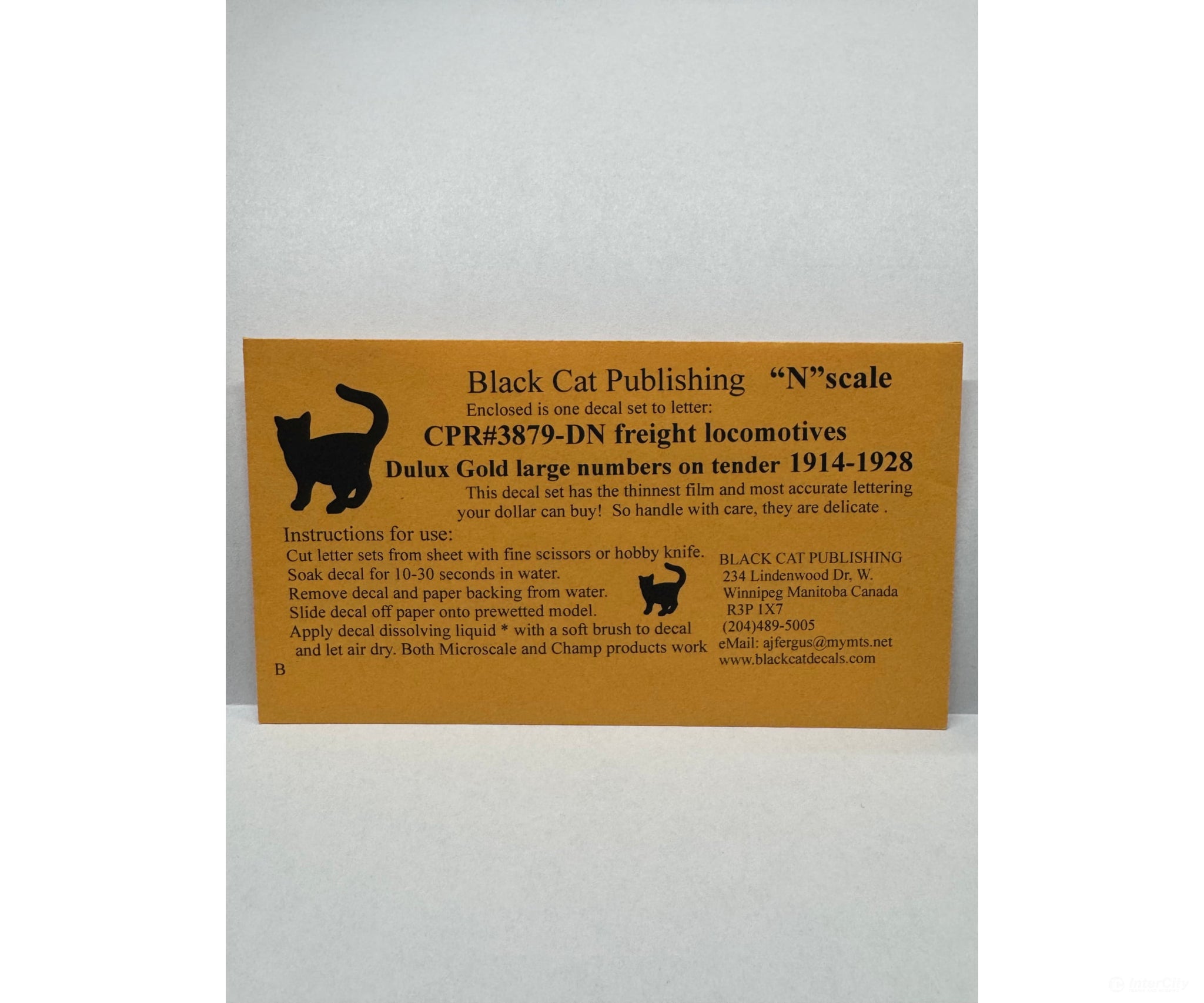 Black Cat Decals Cpr3879-Dn N Cpr 1914-1928 Freight Steam Engines In Dulux Gold