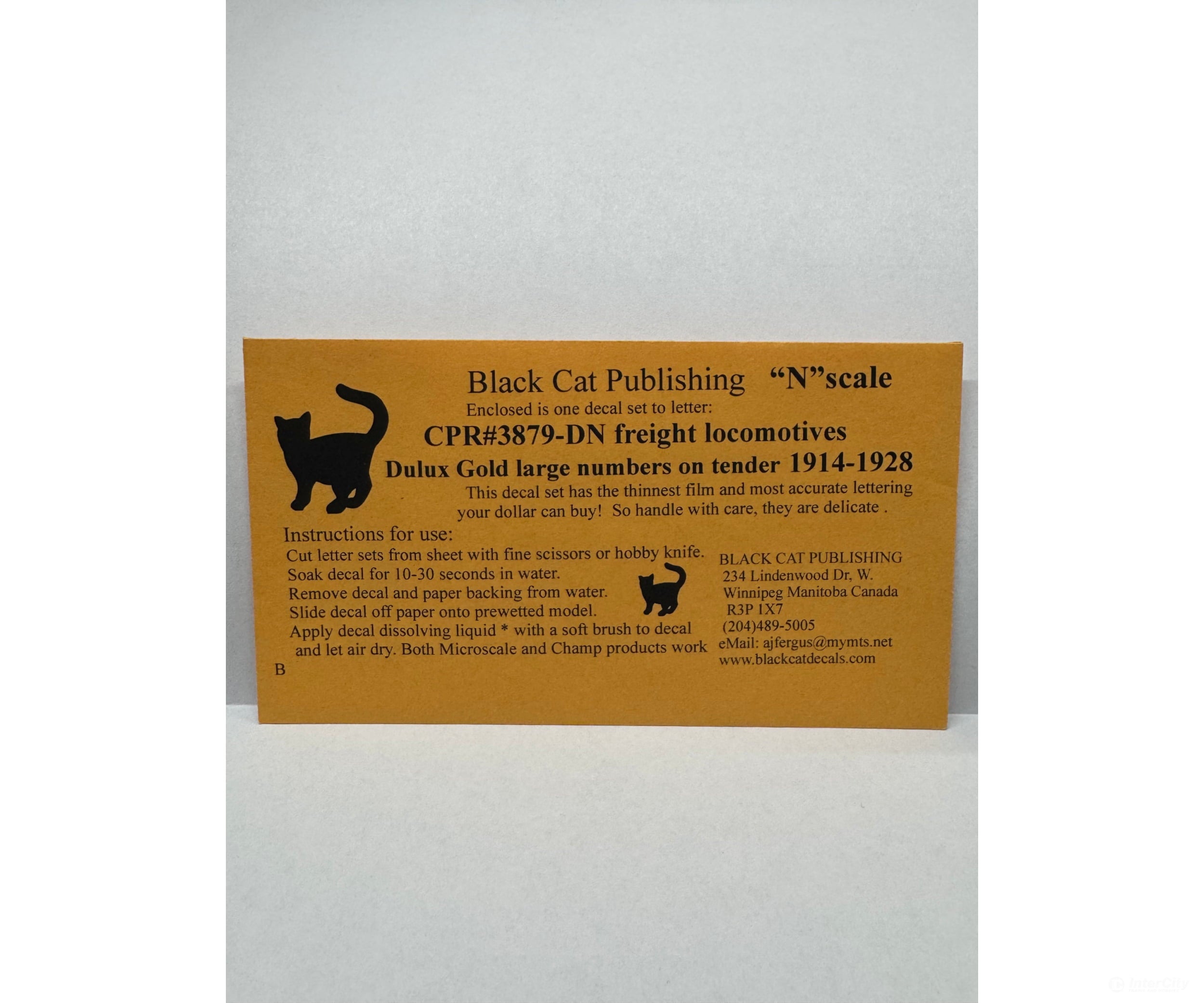 Black Cat Decals Cpr3879-Dn N Cpr 1914-1928 Freight Steam Engines In Dulux Gold