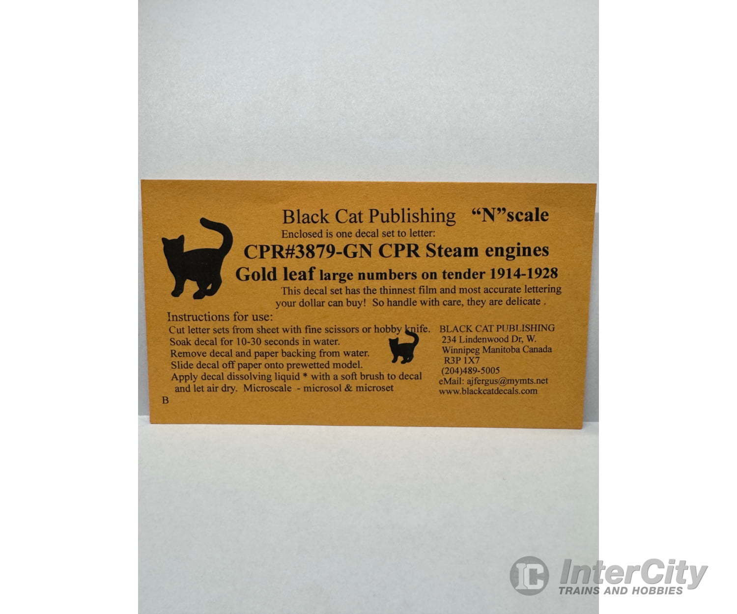 Black Cat Decals Cpr3879-Gn N Cpr 1914-1928 Passenger Steam Engines In Gold Leaf