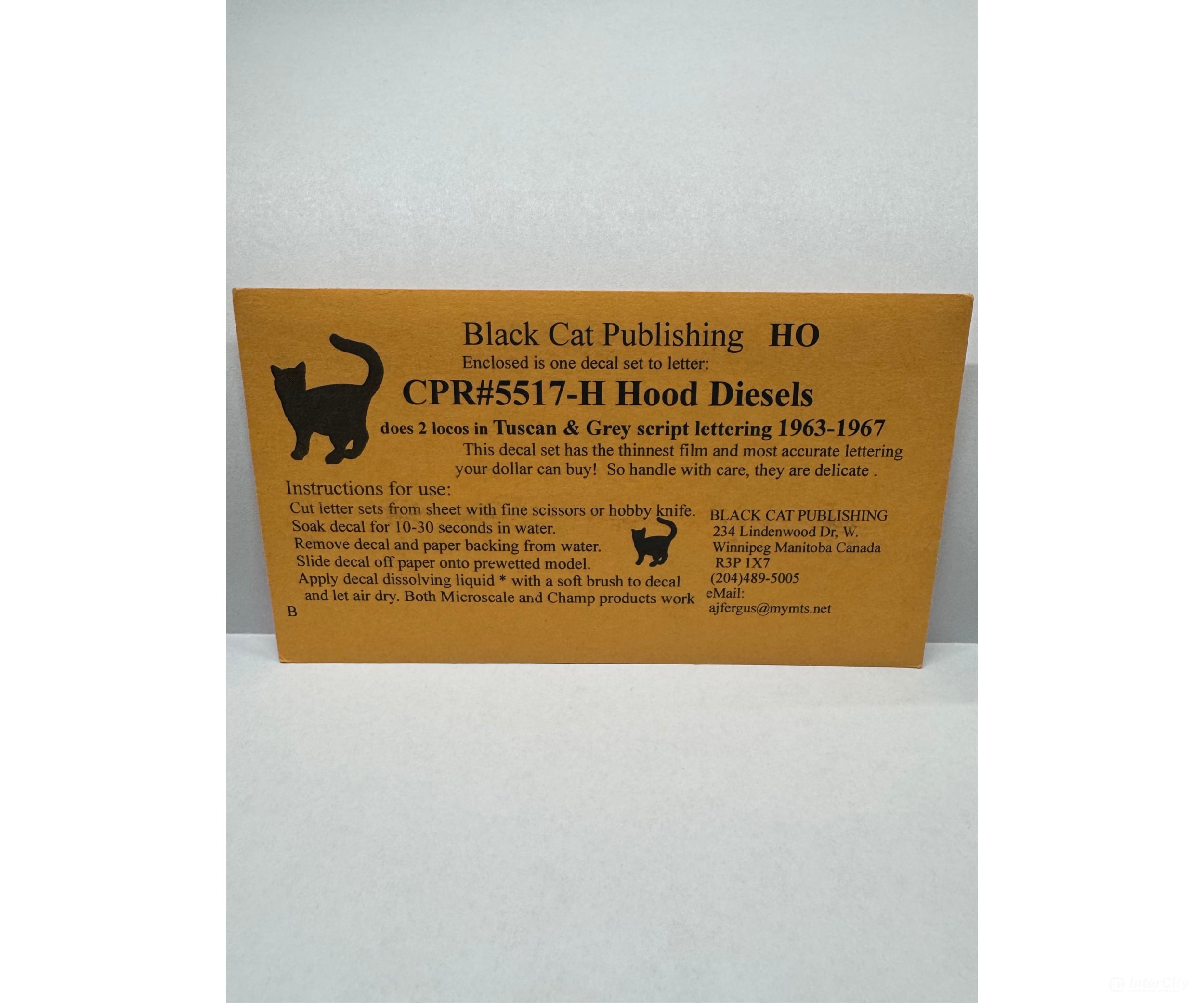 Black Cat Decals Cpr5517-H Ho Two Tuscan & Grey Hood Diesels Script Lettering 1963-1967