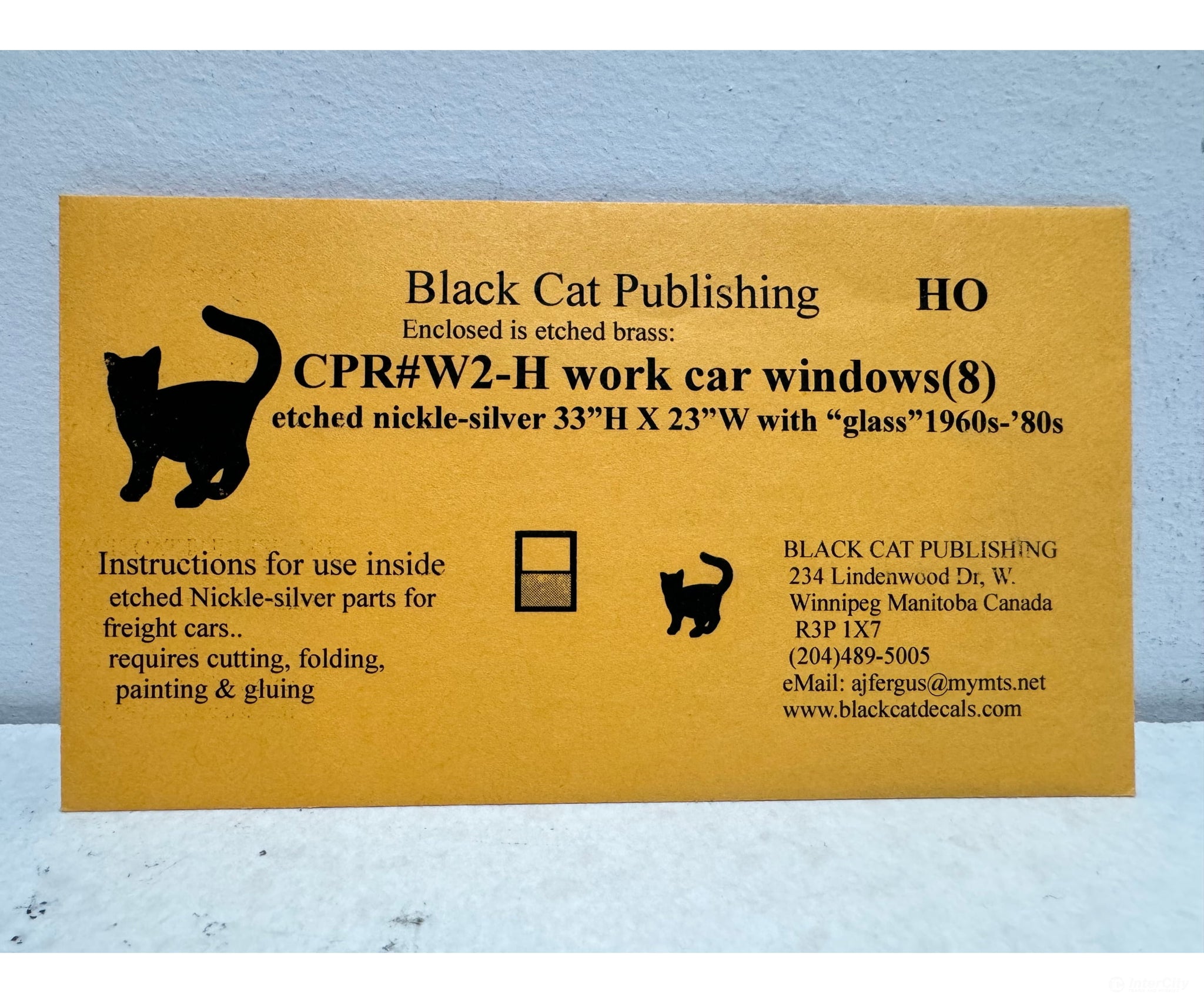 Black Cat Decals Cprw2-H Ho Cpr Aluminium Windows 33X23’’ Applied To Work Cars