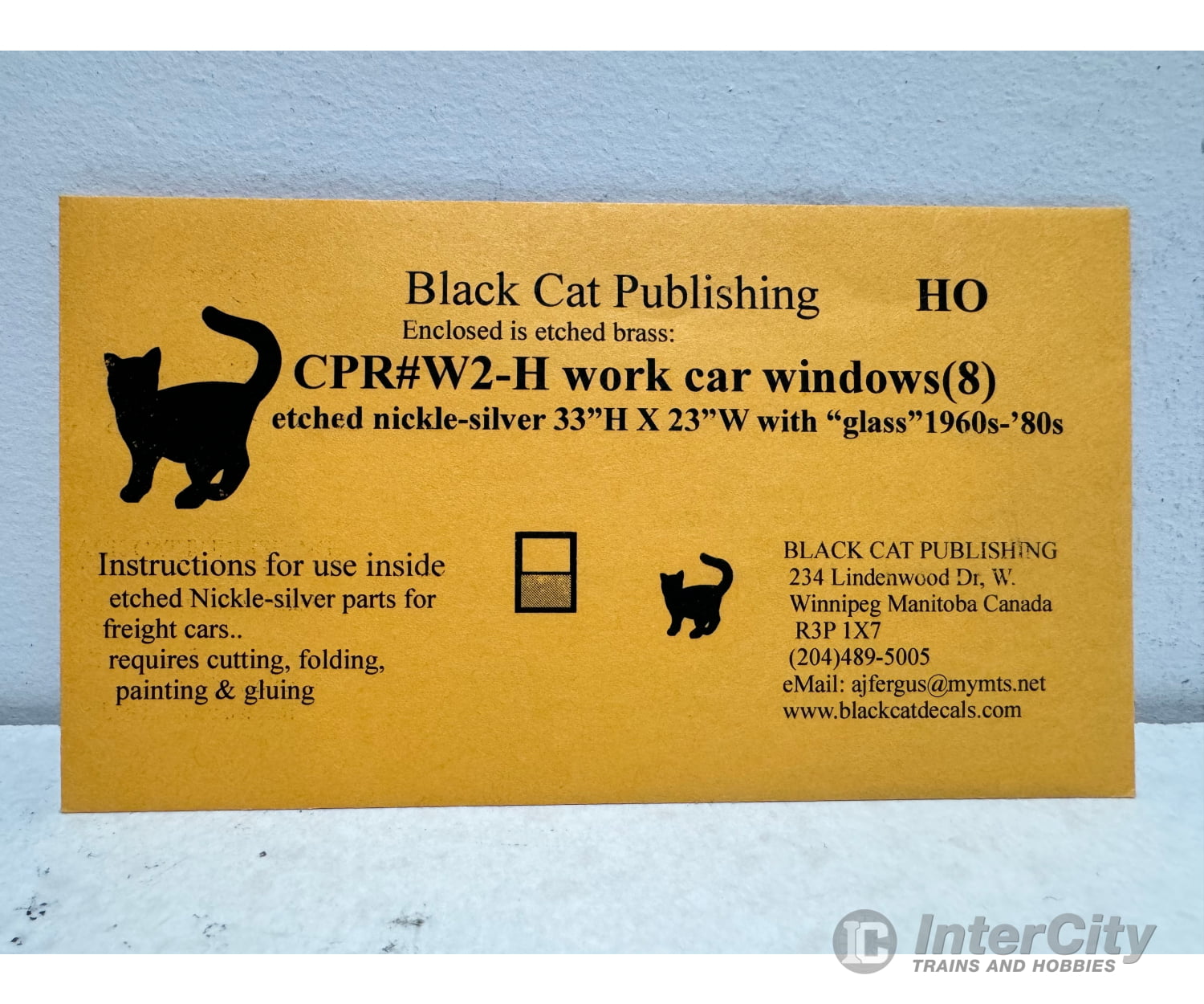 Black Cat Decals Cprw2-H Ho Cpr Aluminium Windows 33X23’’ Applied To Work Cars