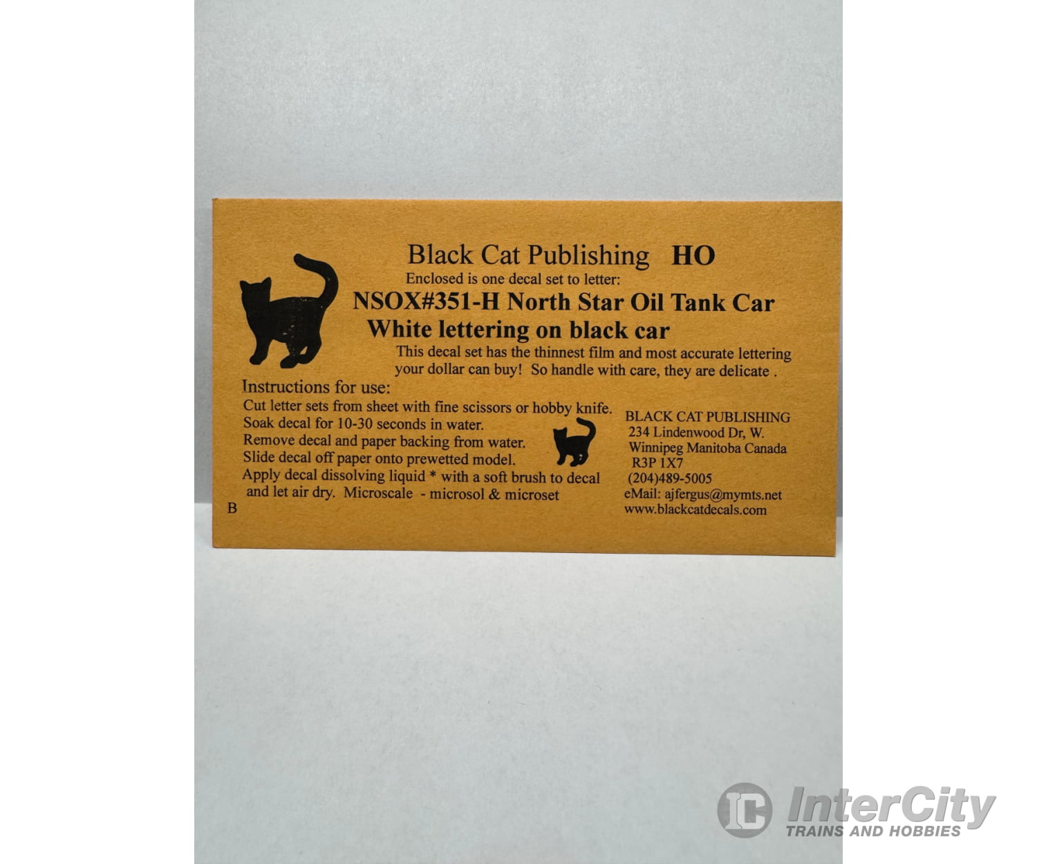 Black Cat Decals Nsox351-H Ho North Star Oil 8000 Gal. Tank Car