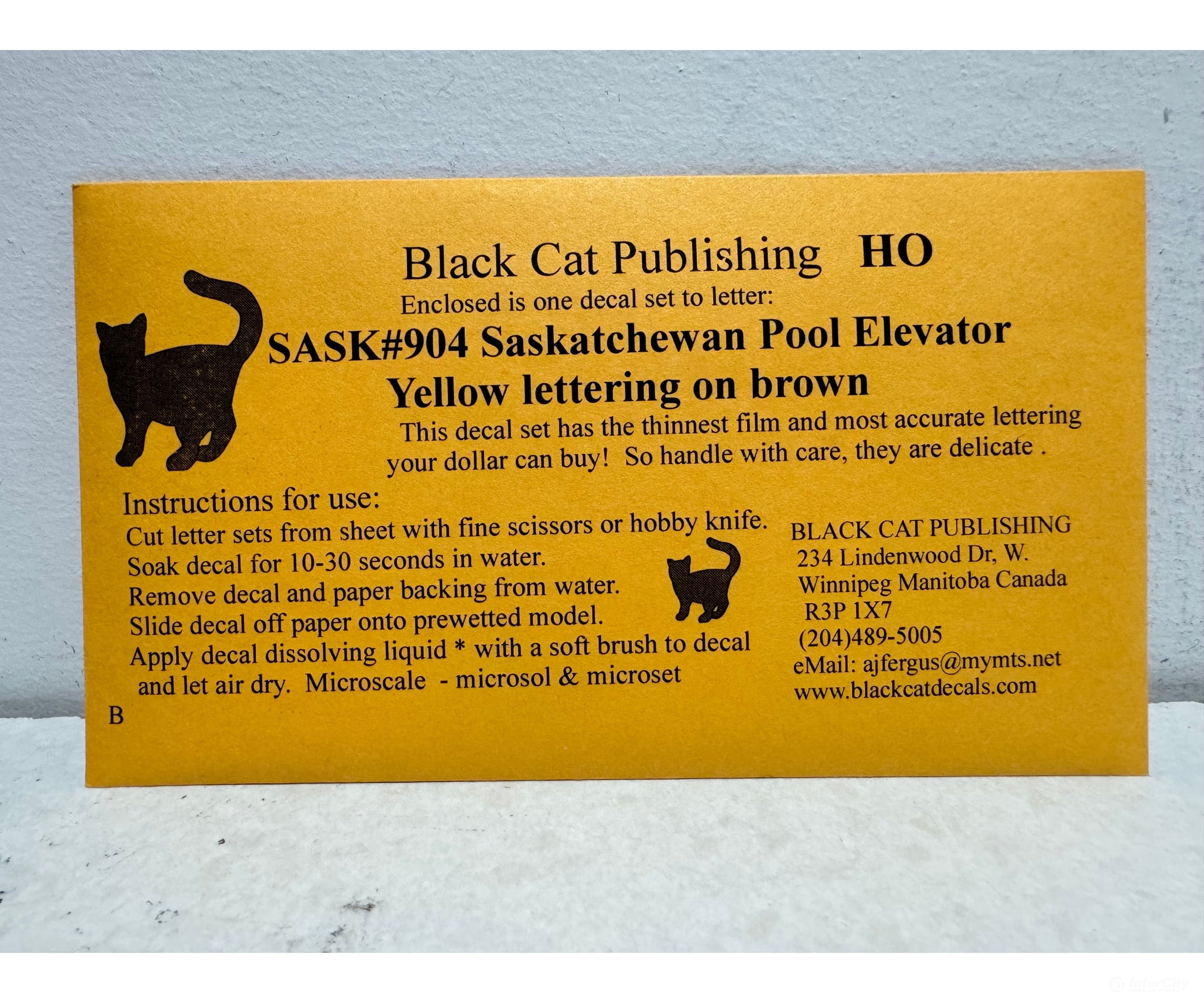 Black Cat Decals Sask904-H Ho Sask. Pool Grain Elevators Yellow Lettering