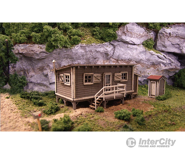 Blair Line 1000 Joes Cabin W/Outhouse -- Kit - Cabin: 2-3/8 X 1-1/4 Outhouse 3/8 Structures