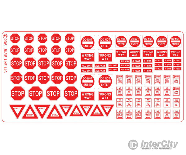Blair Line 103 Highway Signs -- Regulatory #2 1930-Present (Red White) Scenery Details