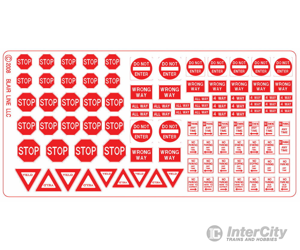 Blair Line 103 Highway Signs -- Regulatory #2 1930-Present (Red White) Scenery Details
