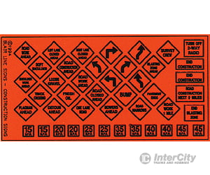Blair Line 104 Highway Signs -- Construction 1950S-Present (Black Orange) Scenery Details