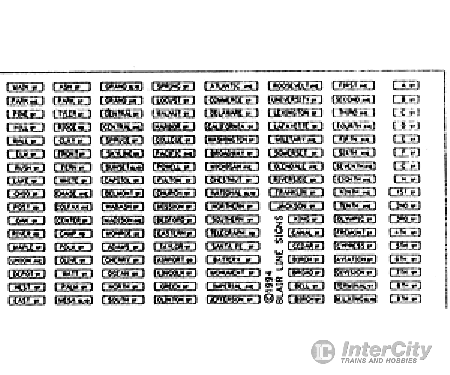 Blair Line 109 Highway Signs -- Street (Black White) Pkg(138) Scenery Details