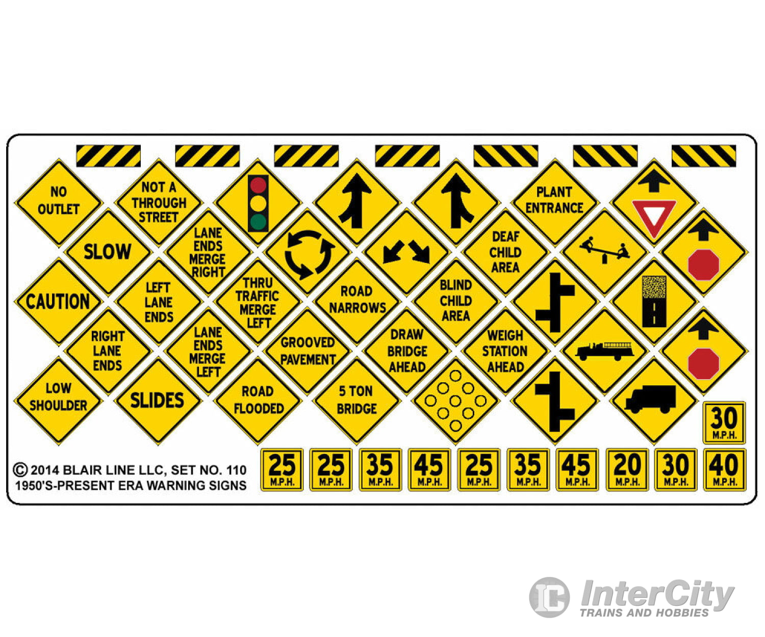 Blair Line 110 Highway Signs -- Warning #4 1948-Present (Black Yellow) Scenery Details