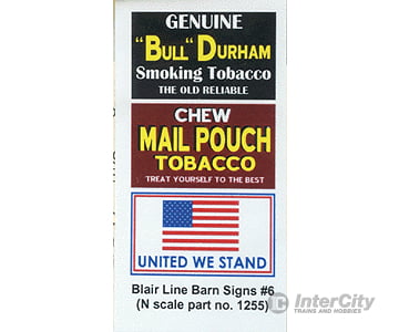 Blair Line 1255 Barn Sign Decals -- Set #6 - Chew Mail Pouch United We Stand Bull Durham