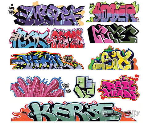 Blair Line 1257 Mega Set Modern Tagger Graffiti Decals -- #8 Pkg(10)
