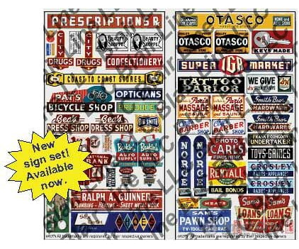 Blair Line 137 Printed Storefront & Advertising Signs -- Restaurants Cafes Scenery Details