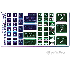 Blair Line 146 Highway Signs -- Freeway & Symbol 1971-Present (Blue Green White) Scenery Details