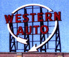 Blair Line 1501 Laser-Cut Wood Billboards - Small For Z N & Ho -- Western Auto 2-1/2 Wide X 2 Tall