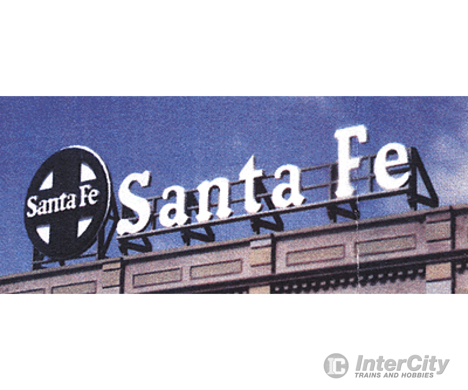 Blair Line 1511 Laser-Cut Wood Billboards - Small For Z N & Ho -- Santa Fe Round Herald Name 3-3/4 X