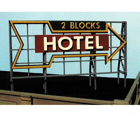 Blair Line 1517 Laser-Cut Wood Billboards - Small For Z N & Ho -- Hotel 2 Blocks [To The Right]