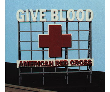 Blair Line 1519 Laser-Cut Wood Billboards - Small For Z N & Ho -- Red Cross Scenery Details