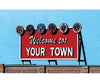 Blair Line 1528 Laser-Cut Wood Billboards - Small For Z N & Ho -- Welcome To Yourtown 2.1 X 1.25