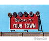 Blair Line 1528 Laser-Cut Wood Billboards - Small For Z N & Ho -- Welcome To Yourtown 2.1 X 1.25