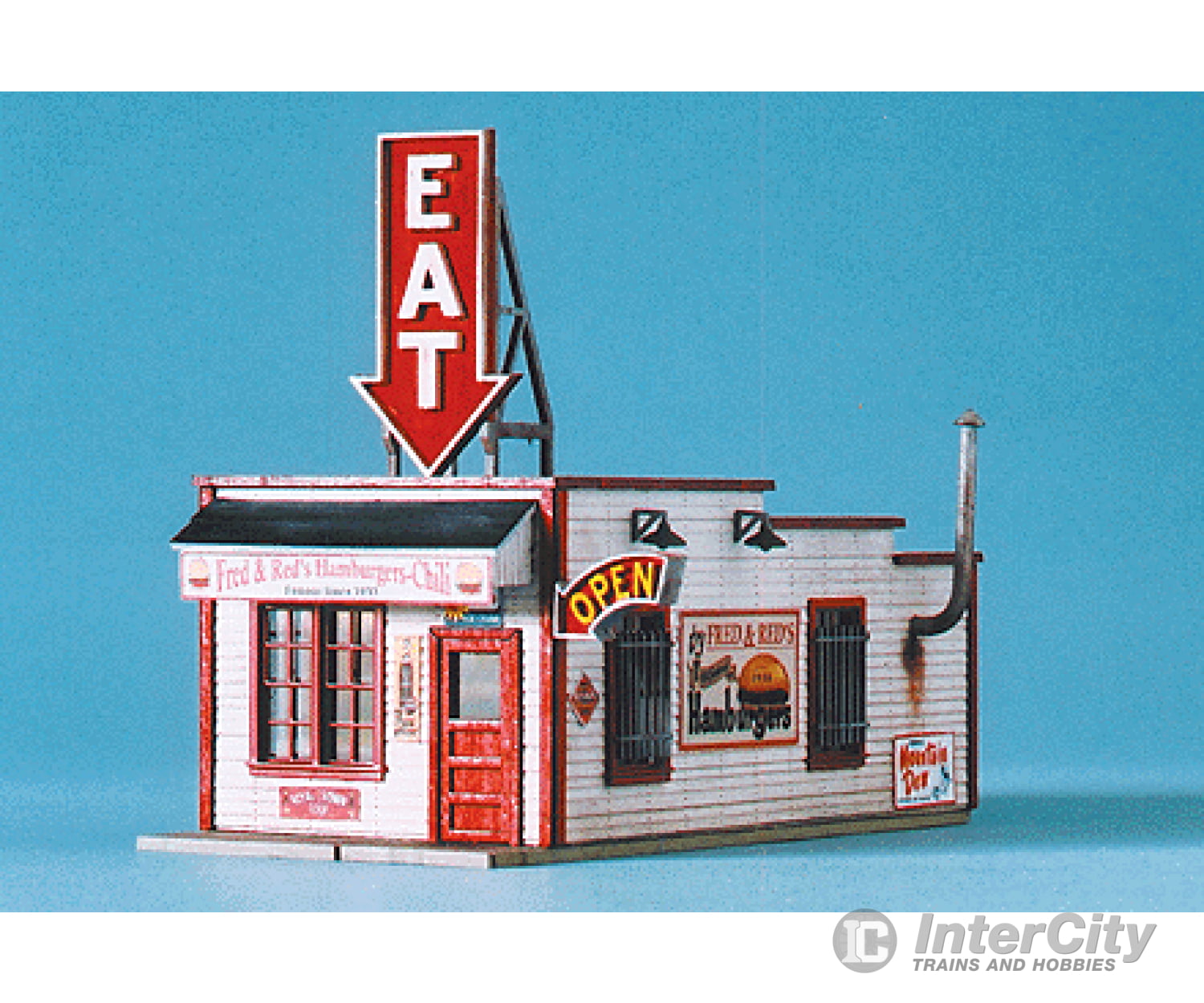 Blair Line 1532 Laser-Cut Wood Billboard - Small For Z N & Ho -- Eat Business District (1 Each Of 2