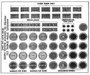 Blair Line 162 Manhole Covers & Storm Drains -- Printed On Adhesive Backed Paper Scenery Details