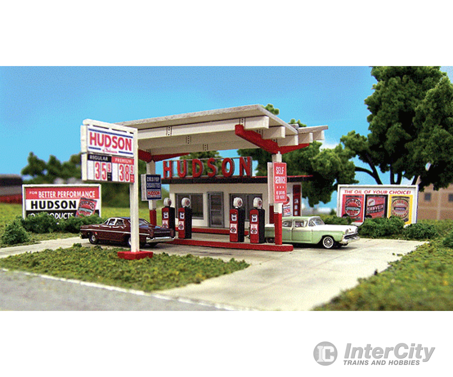 Blair Line 2002 Hudson Oil Gas Station -- Kit - 4-1/4 X 2-3/4 10.8 7Cm Structures