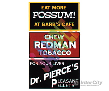Blair Line 2250 Barn Sign Decals -- Set #1 - Eat More Possum Chew Redman Dr. Pierce