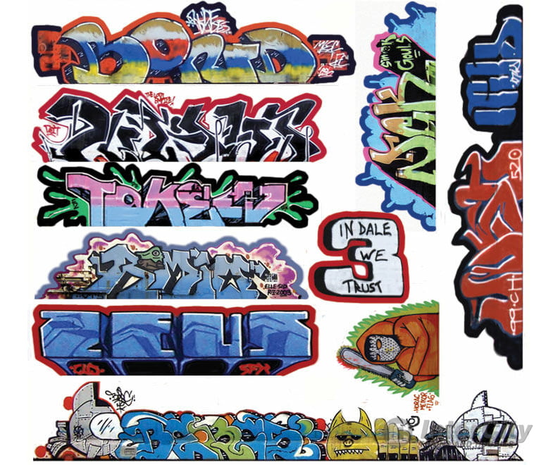 Blair Line 2263 Mega Set Modern Tagger Graffiti Decals -- #14 Pkg(10)