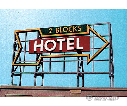 Blair Line 2517 Laser-Cut Wood Billboard Kits - Large For Ho S & O -- Hotel (2 Blocks) Scenery