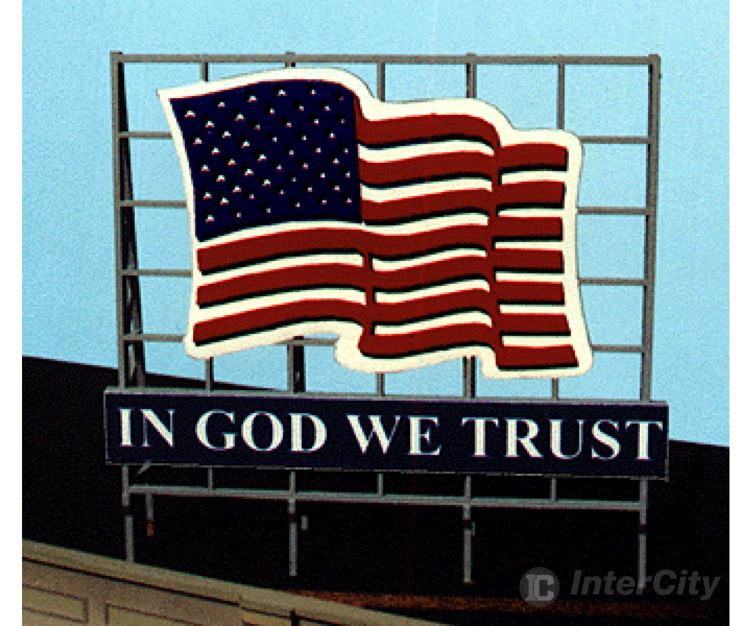 Blair Line 2520 Laser-Cut Wood Billboard Kits - Large For Ho S & O -- Patriotic Us Flag Includes 4