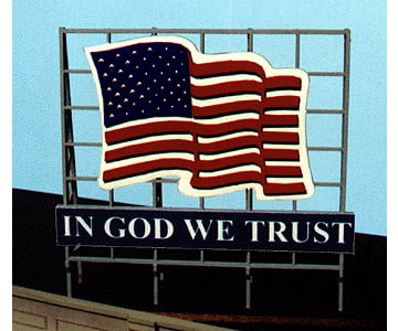 Blair Line 2520 Laser-Cut Wood Billboard Kits - Large For Ho S & O -- Patriotic Us Flag Includes 4