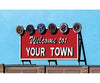 Blair Line 2528 Laser-Cut Wood Billboard Kits - Large For Ho S & O -- Welcome To Yourtown 3.50 X