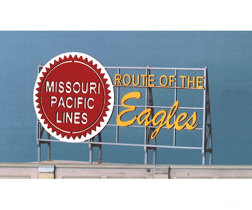 Blair Line 2530 Laser-Cut Wood Billboard Kits - Large For Ho S & O -- Missouri Pacific Lines Route