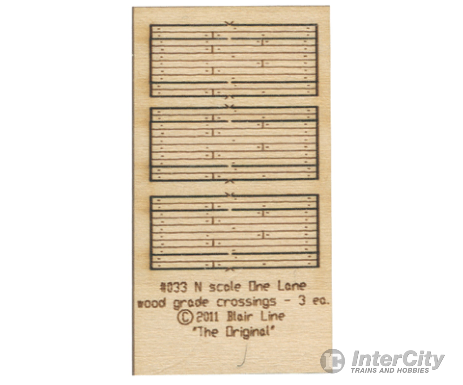 Blair Line 33 Wood Grade Crossing Pkg(3) -- One Lane Track Accessories