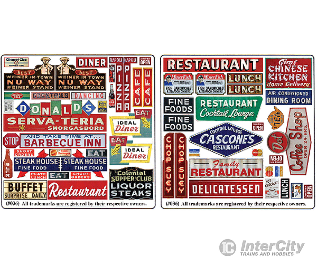 Blair Line 36 Printed Storefront & Advertising Signs -- Restaurant Cafe Scenery Details