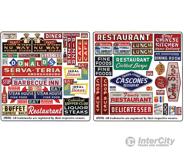 Blair Line 36 Printed Storefront & Advertising Signs -- Restaurant Cafe Scenery Details