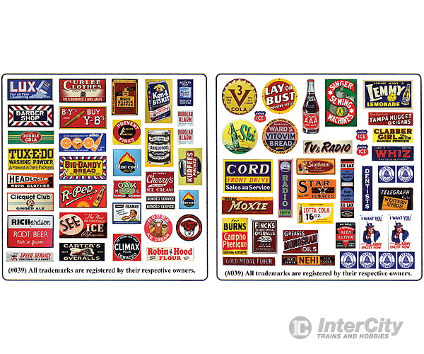 Blair Line 39 Storefront & Advertising Signs -- Porcelain Set #2 Scenery Details