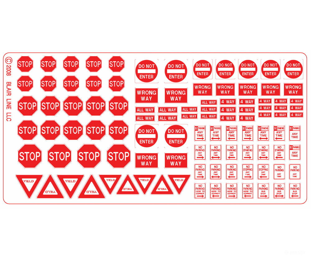 Blair Line 103 Highway Signs -- Regulatory #2 1930-Present (Red White) Scenery Details