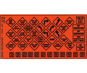 Blair Line 104 Highway Signs -- Construction 1950S-Present (Black Orange) Scenery Details