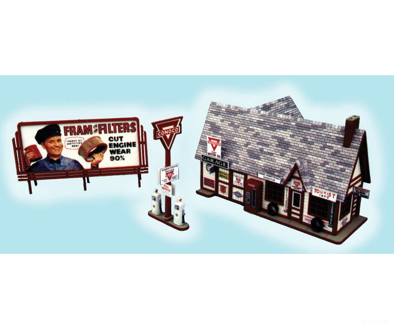 Blair Line 181 Ernies Conoco Station -- 5 X 3-1/4 12.5 8.1Cm Structures